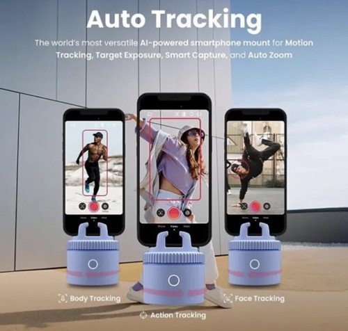 Pivo Pod Lite Fitness Tracking Phone Holder, Auto 360° Rotation, Selfie - Blue - 第 6/10 張圖片
