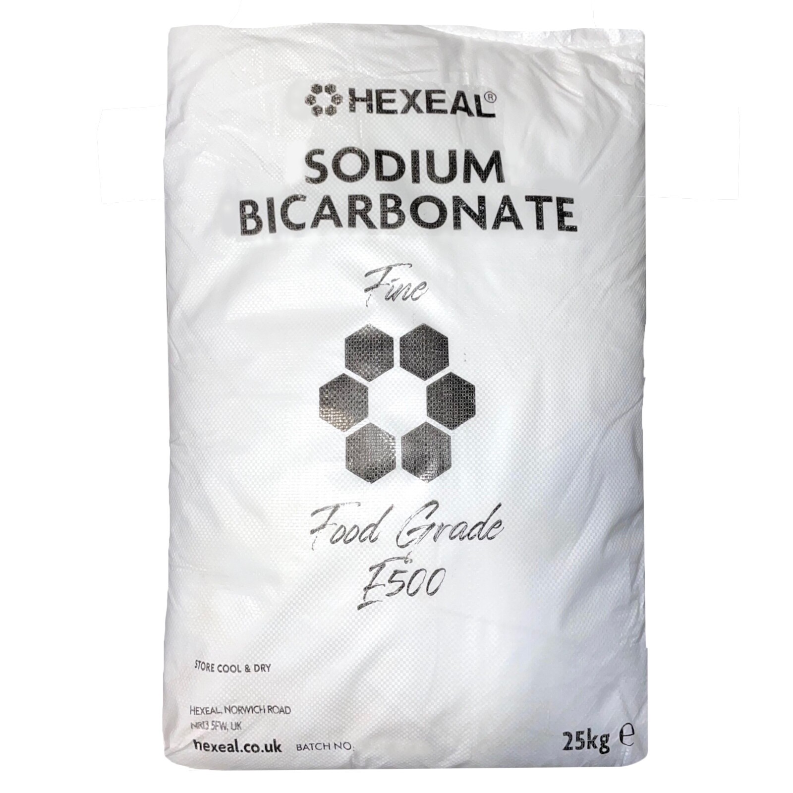 Hexeal Sodium Bicarbonate 25kg – 25kg Bag of Food Grade, Fine Powder, E500