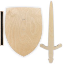 Ritterschild mit Schlaufe Ritterschwert Birke Holz Kindergeburtstag Holz