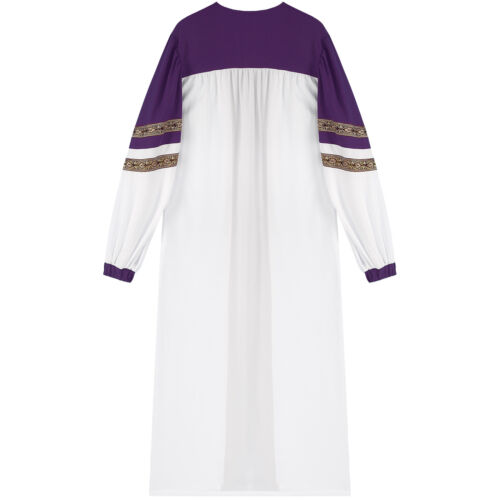 Women Clergy Robe V-neck Zipper Loose Fit Dresses Choir Church Priest Outfits - Picture 8 of 57