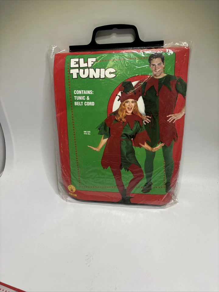 Traje de Elfo-Navidad Nuevo con Etiquetas Rubí Adulto Talla Única 2 Piezas Más Sombrero de Elfo con Campanas Foto 3 de 4