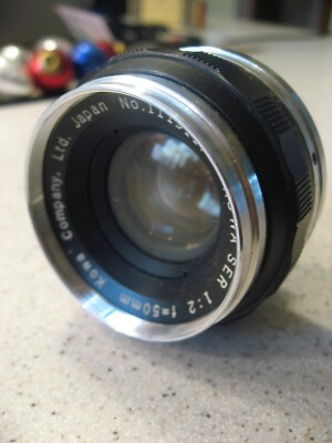 Vintage Kowa SER f/2.0 50mm Camera Lens Untested ASIS No. 1119117