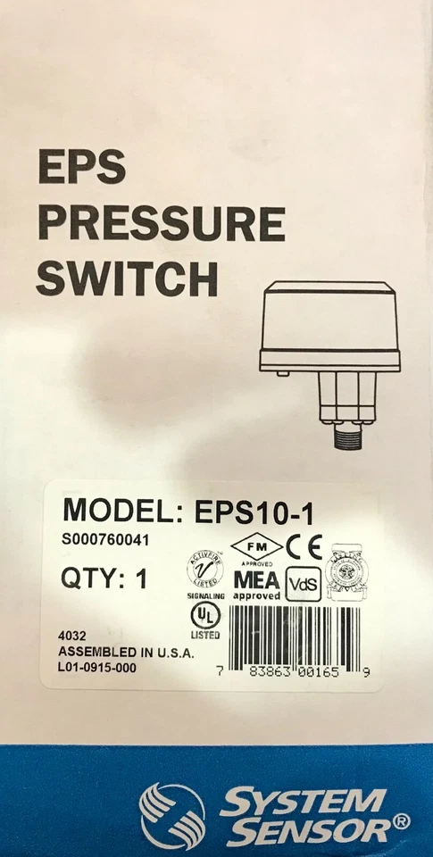 Sensor del sistema de interruptor de presión de alarma EPS10-1 Foto 4 de 4