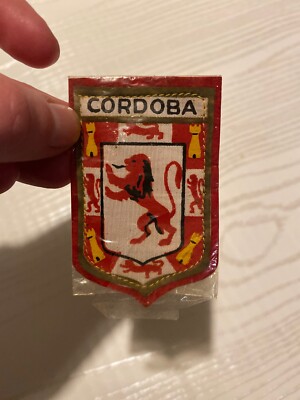 Vintage Cordoba Spain Super Thin Coat Of Arms Shield Lion Red Patch 