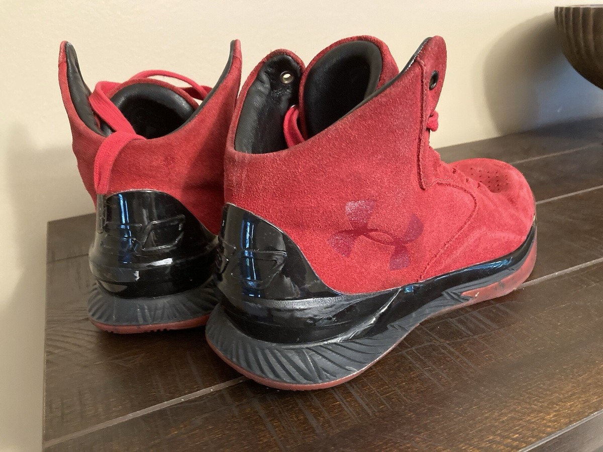Under armour speed form red suede curry lux Size 8 - Under Armour Curry Lux Suede Mid Red | eBay main image 2