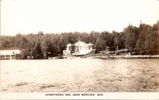 RPPC Real Photo Postcard Quebec Shadynook Inn Lake Lac Mercier 1940s K93