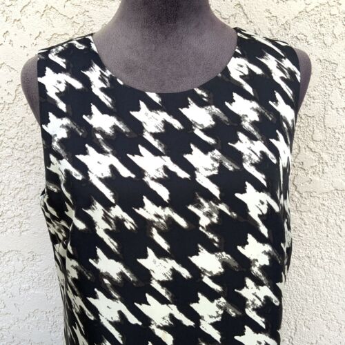 J. Crew 100% Silk Size 6 Houndstooth Flounce Raffle Dress Lined Knee Length Offi - Picture 4 of 19