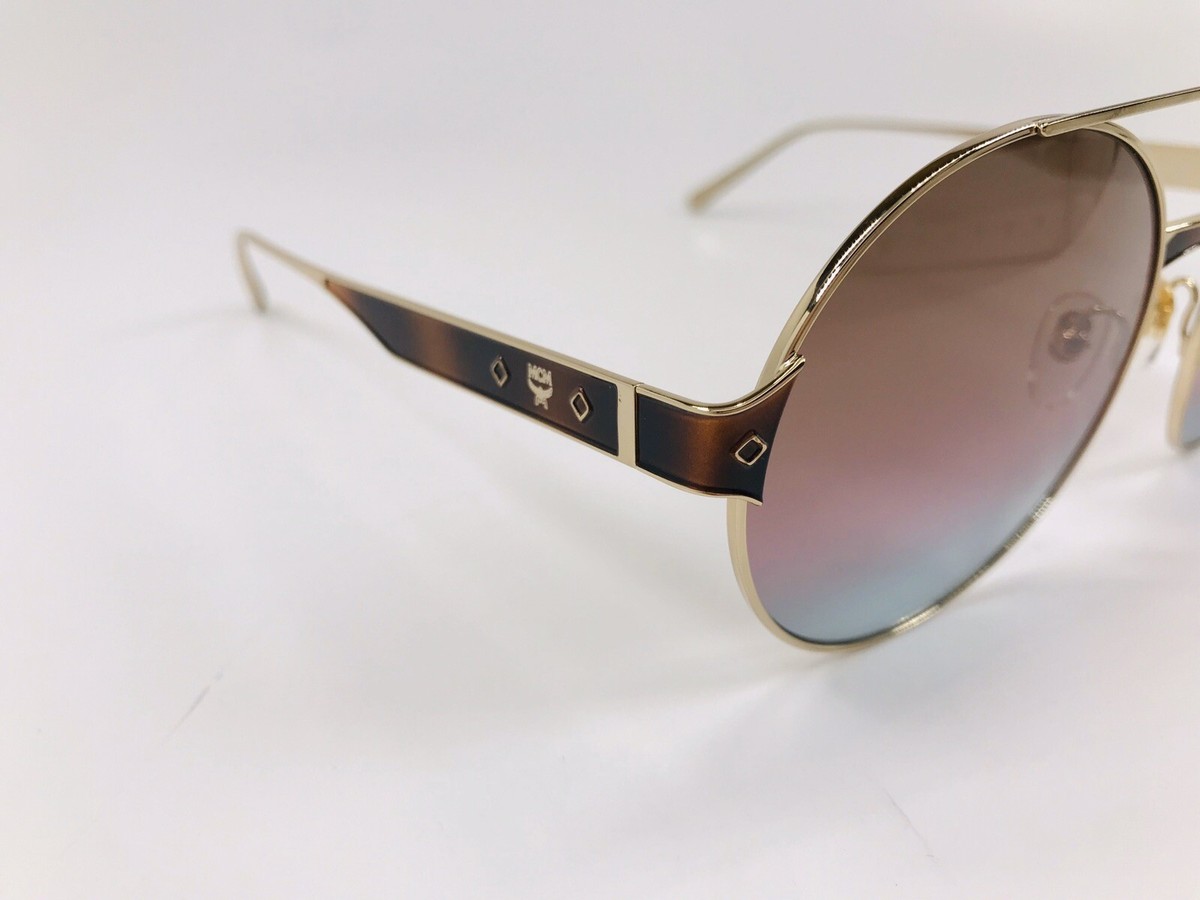 MCM サングラス MCM124S-728 ゴールド UVカット New MCM 124S 728 Gold & Brown Rose Azure Sunglasses 58mm