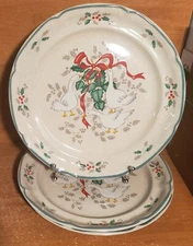 International China MARMALADE CHRISTMAS Dinner plate set of 3, 10 7/8", 020, EUC