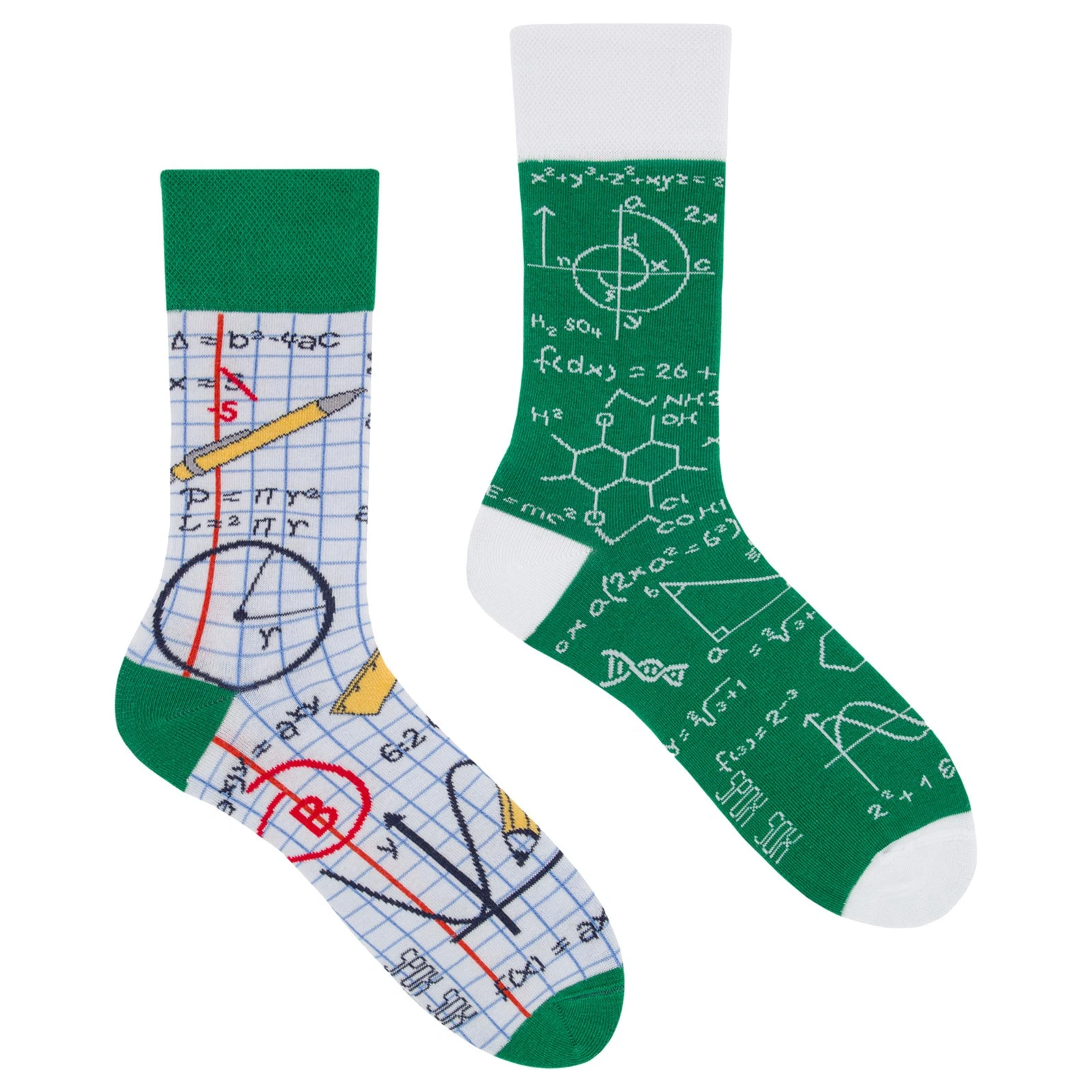 Mens Back 2 School Odd Socks by SPOX SOX , Cotton Novelty Mismatched Socks