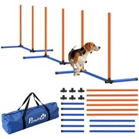 Agility Set Hunde, 3-Teiliges Agility AusrüStung Mit Slalomstangen Tragetasche