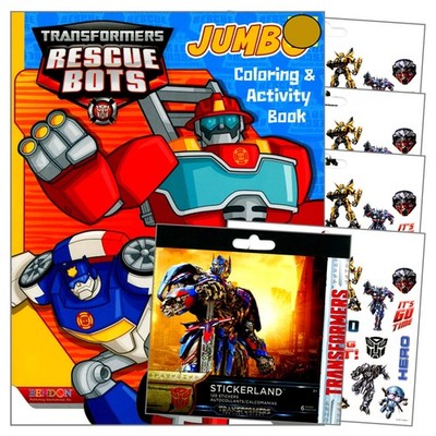 Transformers Rescue Bots Coloring Book with Stickers for Kids