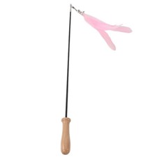 Pink Funny Cat Stick Retractable Feather Bell Funny Cat Stick With Wooden Po HOT