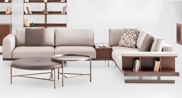 Beiges Stoffsofa Ecksofa Sofa L Form Sofas Stoff Luxus MöBel Wohnzimmer-image
