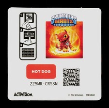 Hot Dog Skylanders Giants 2012 Activision Sticker