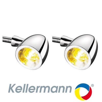 Kellermann Bullet 1000 PL Motorrad 2in1 Front Weiß Licht Blinker Chrom x2