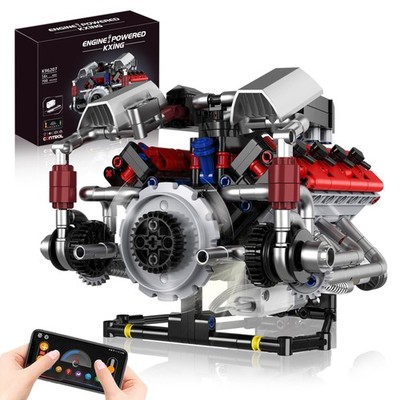 Mini V8 Engine Kits That Works Building Sets, 8Cylinder Model Technic with Mo...