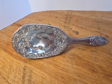 Vintage Victorian Style Ornate Embossed Floral Silverplate Vanity Hair Brush