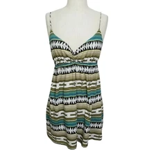 RVCA Jrs M Tribal Print Mini Sundress Boho Festival Strappy Dress Beachy Summer