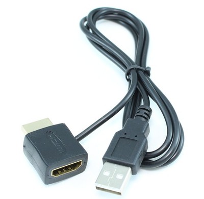 1.5ft HDMI-HDMI Male to Female 5v Power Injector Adapter Cable via USB