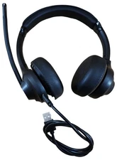 JLab Go Work HBGOWORKRBLK4 Black Wireless Bluetooth On-Ear Headphones with Mic