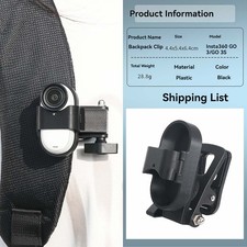 Backpack Clip Horizontal  Vertical Shooting for Insta360 Go3S Thumb Camera