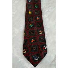 VTG 90s Looney Tunes Warner Bros. Necktie Bugs Daffy Taz Tweety Marvin Sylvester