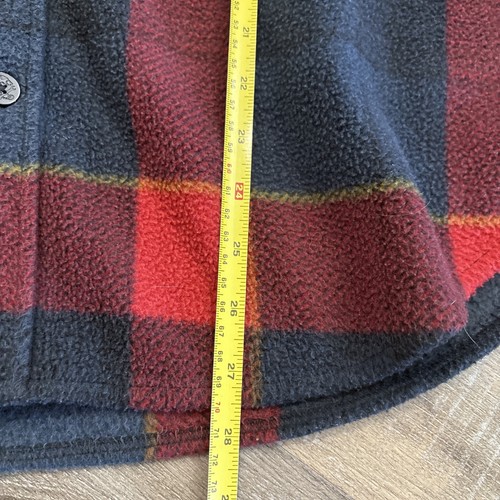 Dark Seas Division Lightweight Fleece Jacket Men's Medium Plaid Button Up Red - Picture 13 of 20