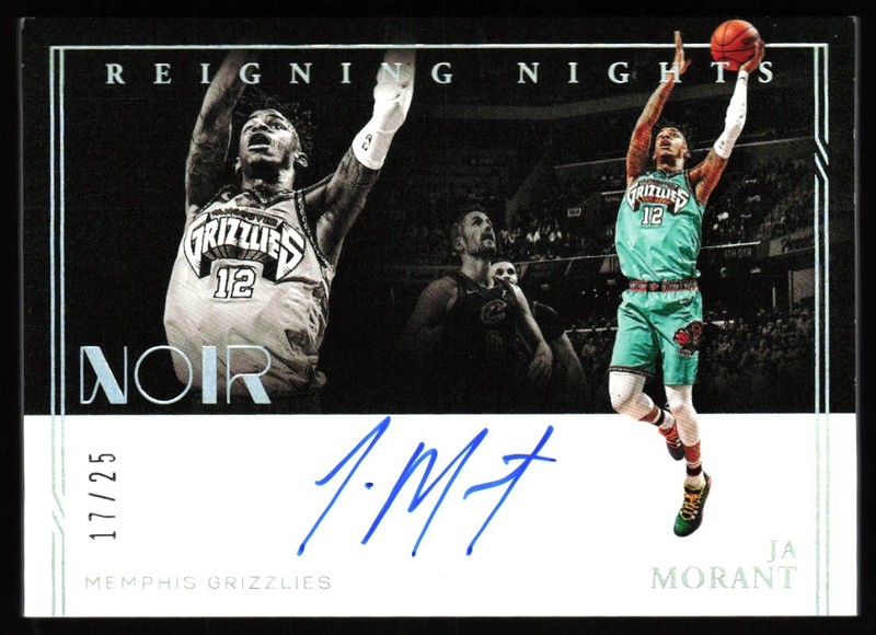 2020-21 Noir Reigning Nights Holo Silver 17/25 Ja Morant Auto #RN-JAM R6220J