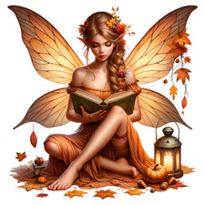 Fall Fairy Sticker Indoor Outdoor Weatherproof UV Layer Handmade Vinyl Decal