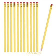 Erasable Colored Pencils, 12 Pcs Oil Color Pencils with Erasers, Yellow