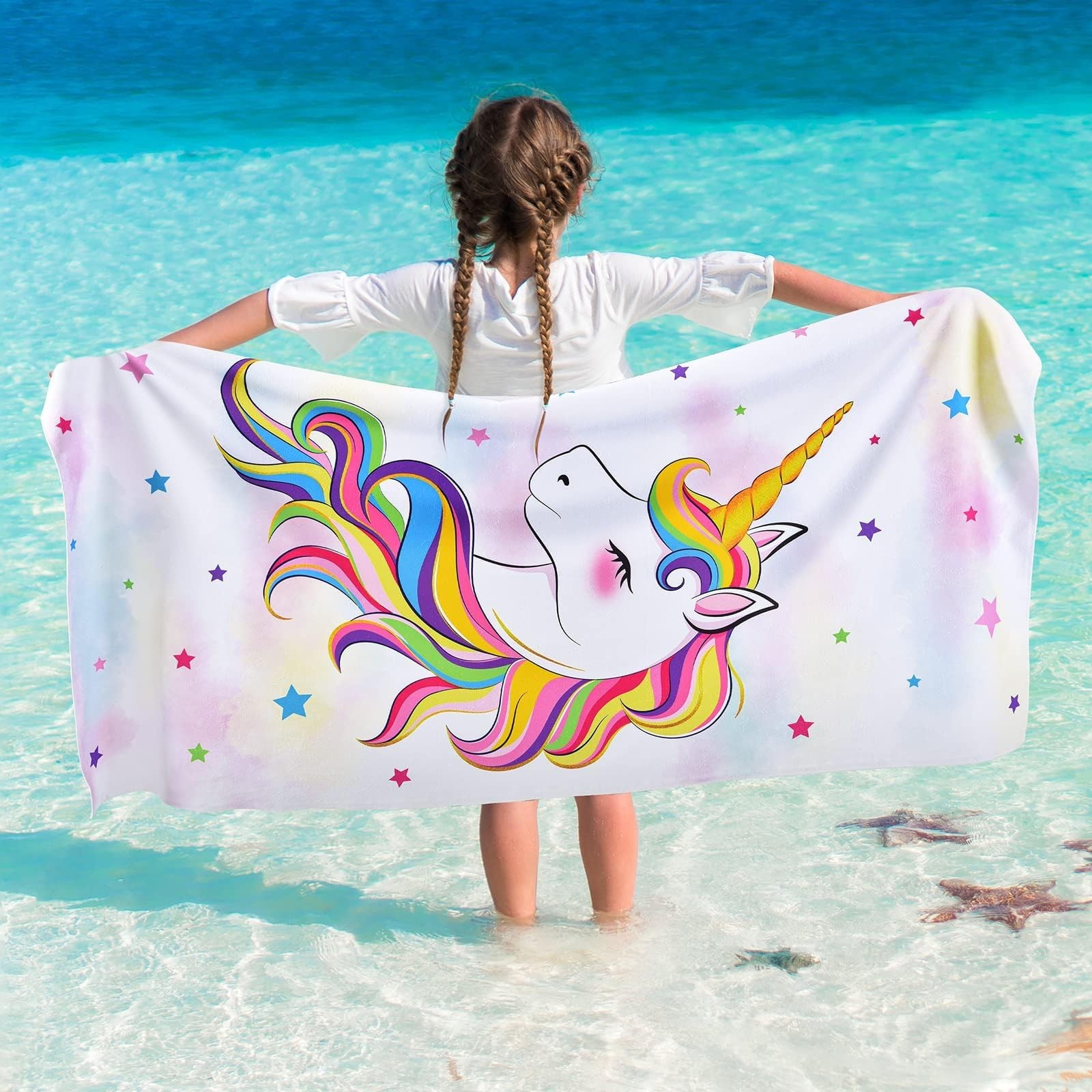 For Girls - 30&rdquo; X 60&rdquo; Kids Sand Free Swim Towels For Girl...