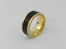 TRITON Men's Black Tread Design Band in Tungsten Carbide, 9.5