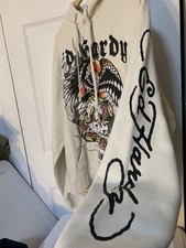 Ed Hardy Hoodie Men s XL White Black Graphic ...