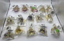 Lot Of 15 Clear Acrylic Angels, Gold Wings Faux Color Jewels Pearl Ornaments NEW