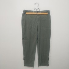 Soft Surroundings Cargo Pants Women's Medium Green Utility Casual Cropped
