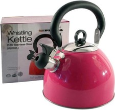 Whistling Kettle 2.5 Litre Stainless Steel Pink