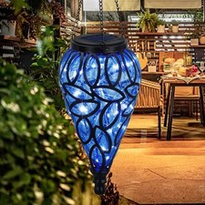 Solar Powered LED Light Lantern Hanging Yard Decoration Lamp Outdoor Garden