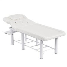 Heavy Duty Massage Bed Salon Table with Memory Foam for Physical Therapy, White