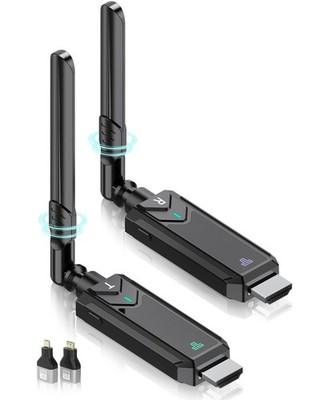 Wireless HDMI Transmitter and Receiver,1312FT/400m 4K Decode1080P black