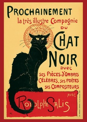 Le Chat Noir - Art Nouveau Advertising Poster (Montmartre, Paris) (24'' x 36'')