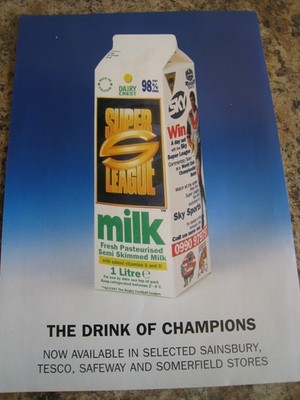 SUPER LEAGUE MILK THE DRINK OF CHAMPIONS SEMI MAGER 1997 WERBUNG A4 AKTE 55