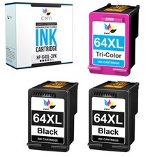 3-Pack Replacement 64XL Ink Cartridges for HP ENVY 6220 6230 6232 6252 6255 6258