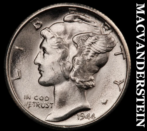 1944-S Silver Mercury Dime-Choice Gem BU ++++ Lustrous No Reserve #i2584