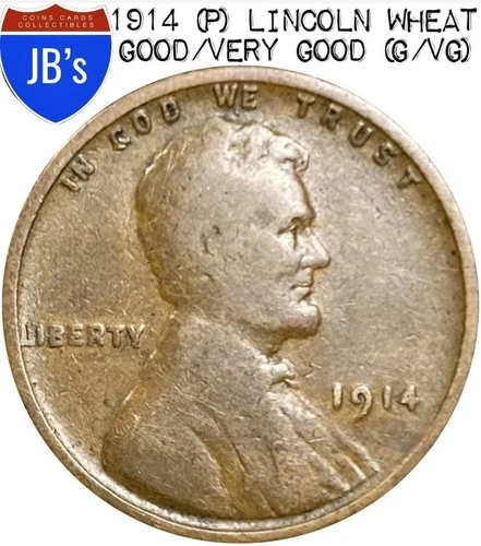 1914 (P) Lincoln Wheat Cent Penny 1c - Good/Very Good (G/VG)
