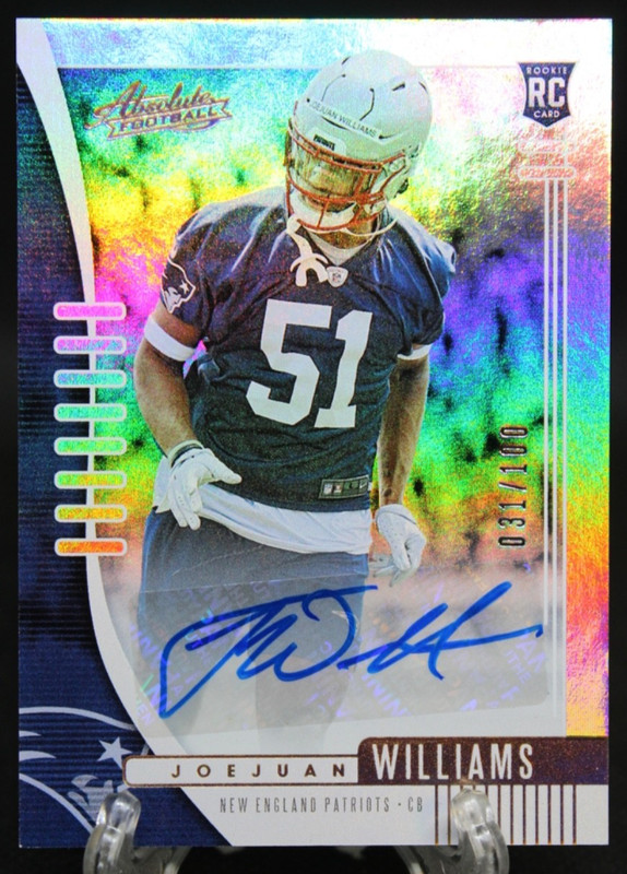2019 Panini Absolute Football Joejuan Williams 031/100 New England Patriots #166