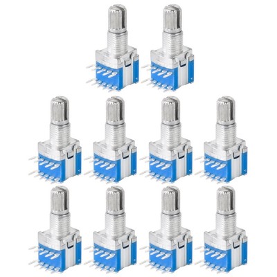 10 Stück 15 mm Welle Drehschalter für Audio Mixer und Elektrogeräte
