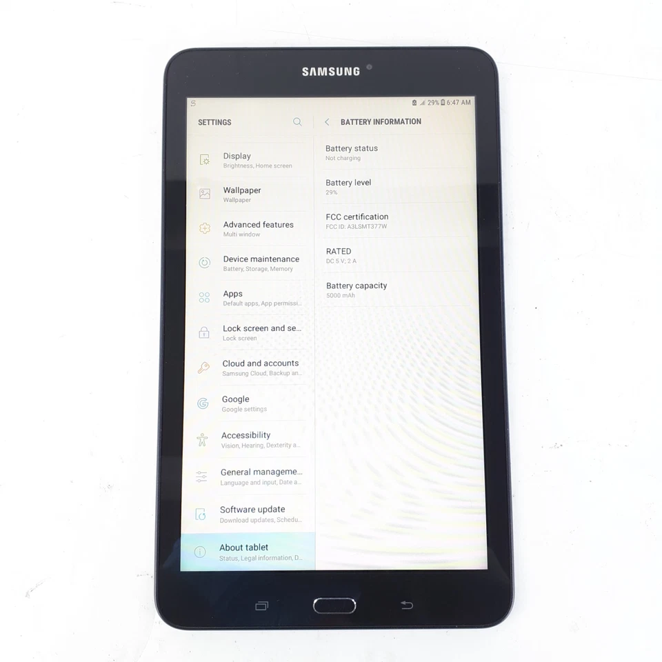 Samsung Galaxy Tab E SM-T377W 16 GB 8" Wi-Fi & Cellular Android Tablet Black - Image 4 of 4