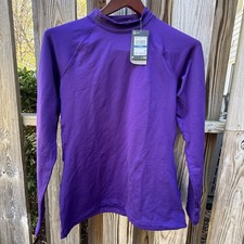 Under Armour Women's ColdGear Mockneck Long Sleeve Shirt Purple Base Layer XL