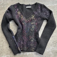 Vintage Rodeo Drive Boutique Patterned Size XS Black Sweater